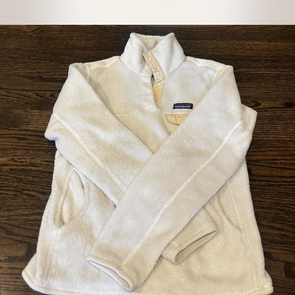 Patagonia Cream Fleece Turtleneck Jacket